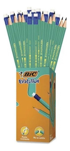 Lápiz Con Goma Bic Evolution #2, Hb Bote Con 36 Pz