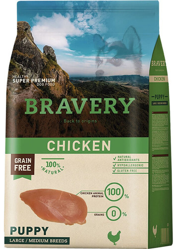 Bravery Chicken Para Cachorro Mediano Grande 12 Kg Saco