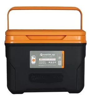 Hielera Hartplas Izta Capacidad 9qt, 8.5lit Rectangular Color Negro con Naranja