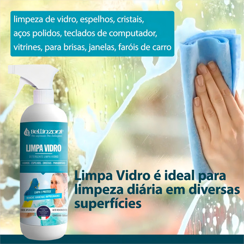 Limpa Vidros - Detergente Limpa Vidro - Bellinzoni - 500ml