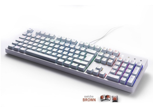 Teclado Gamer Mecanico Vsg Alnilam Switch Marron Rgb Blanco