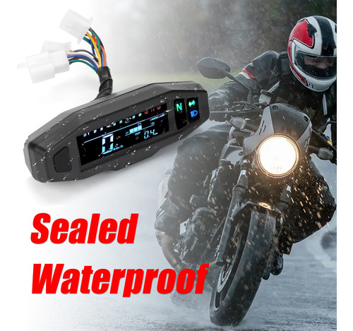 motocicleta universal LCD Pantalla digital Velocímetro Odómetro Tacómetro electrónico ajustable Velocímetro