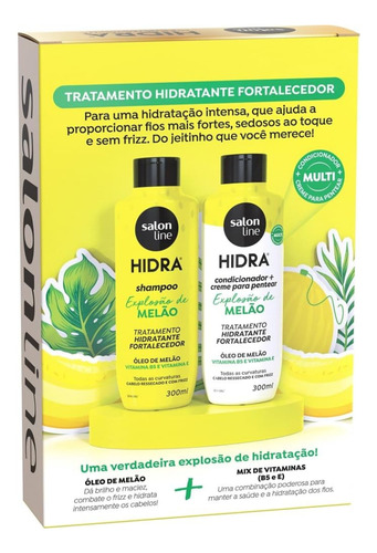 Salon Line Kit Hidra Melao 300ml - 3 Em 1 Hidratação E Força