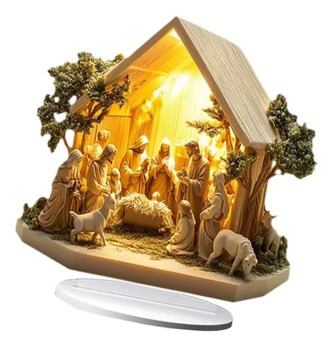 Estatuilla De Belén Navideño, Estatua Plana Casa 20x20cm