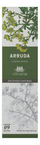 Incenso Natural Nirvana Arruda Limpeza Energética e Astral - Caixa C/ 9 Varetas