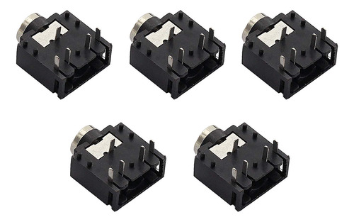 Ruiling 5pcs 0.138in Stereo Audio Socket 5 Pin Pcb Mount Hem