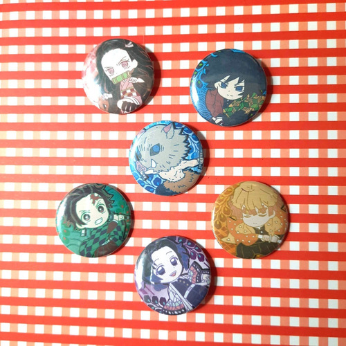 Set De 6 Pins Prendedores De Kimetsu No Yaiba Demon Slayer