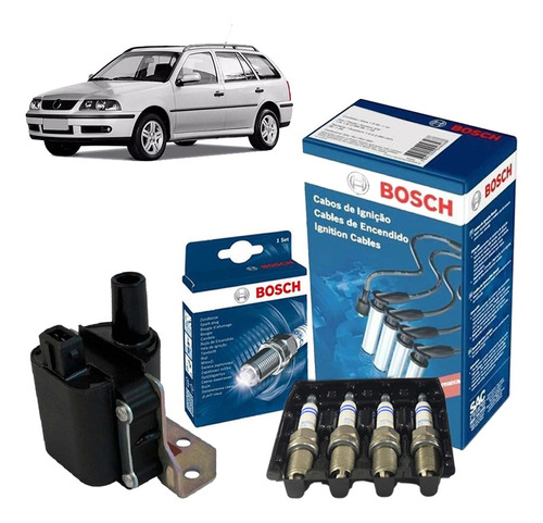 Kit Vela Cabo Bobina Parati G3 1.6 8v Ap 2005 Gaso Bosch