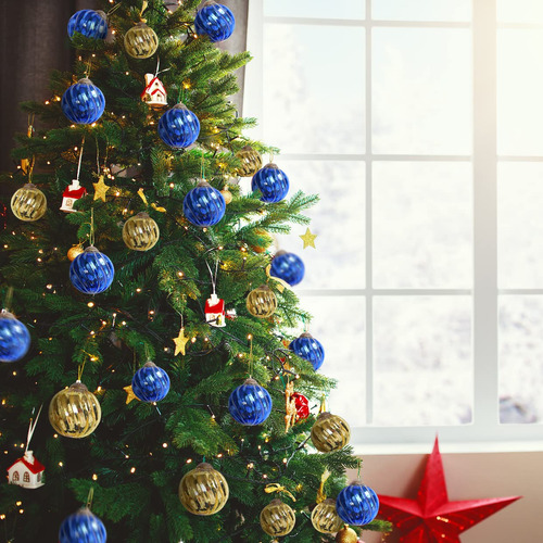 Juego De 4 Adornos Dorados De Vidrio Para Árbol De Navidad