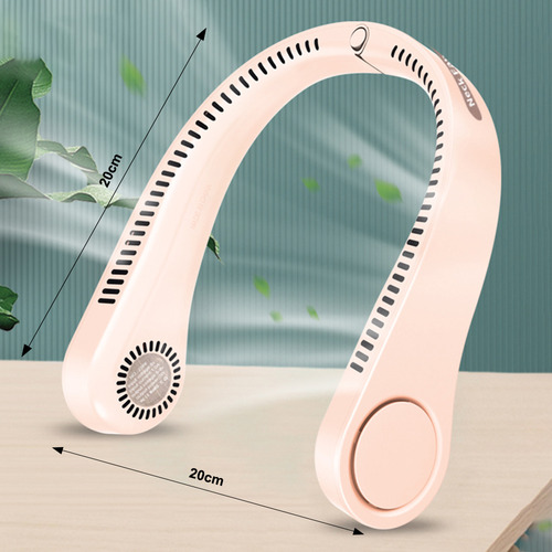 Ventilador De Cuello Portátil Recargable Con 3 Velocidades Color Rosa