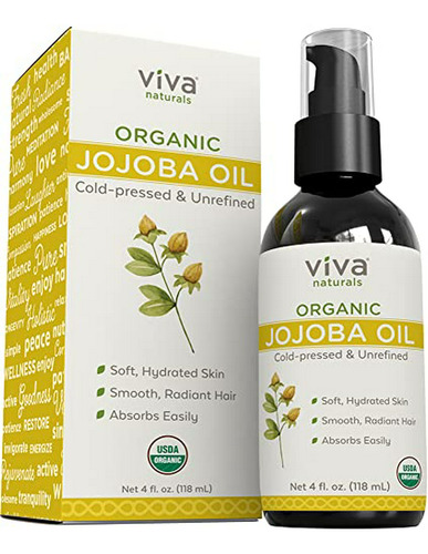 Aceite De Jojoba Orgánico  - Puro Y Frío Para Piel Y Cabello