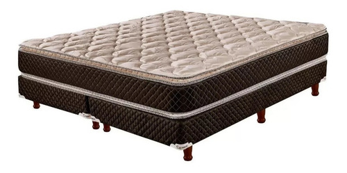 Imagen 1 de 3 de Sommier Cannon Espuma Exclusive Pillow Top King de 200cmx180cm marrón y beige con base dividida