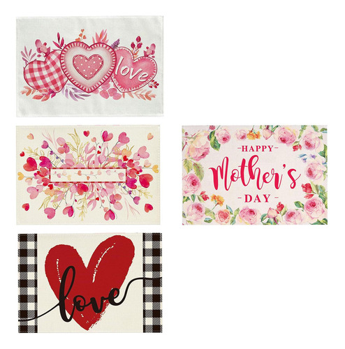 4x Manteles Individuales Para Fiestas, Manteles Para Cena,