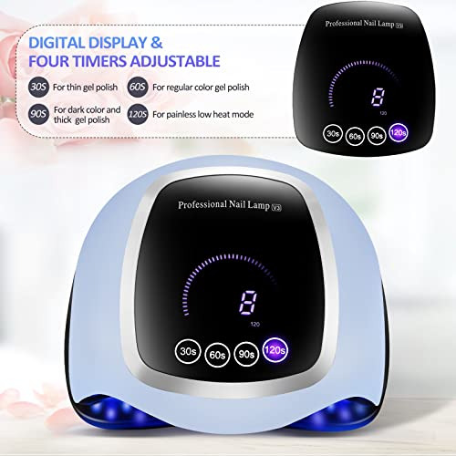 Lámpara De Uñas Led Uv Winjoy, Luz Uv Rápida De 168 W Par