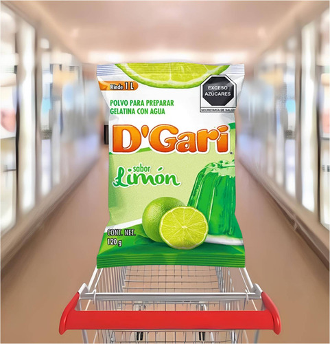 Dgari® 3 Gelatinas De Agua Sabor Limón Rinde Un Litro Wow