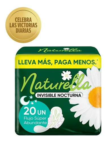 Toallas Femeninas Naturella Invisible Nocturna Flujo Súper A