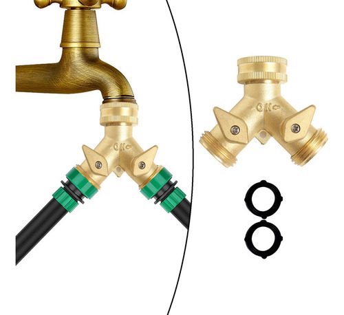 Divisor De Manguera De Jardín, Conector De Cobre Premium