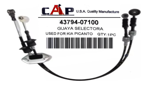 Guaya Selectora Cambios Compatible Kia Picanto Sincronico