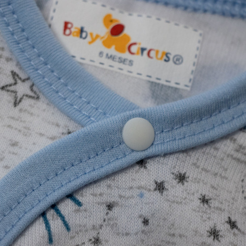 Mameluco Azul Baby Circus Planeta Gris Claro 6 M Planeta