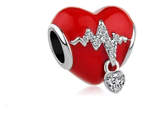 Dije Charm Pandora Corazón Rojo  Latidos De Amor Original