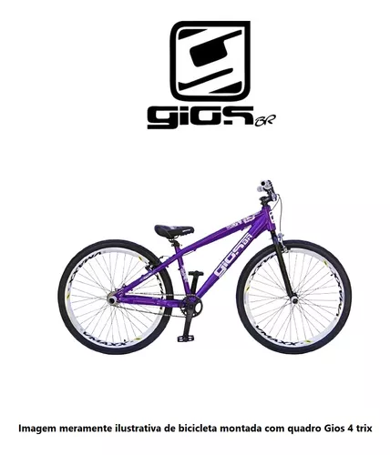 Quadro Bicicleta Bike Bmx Wheeling Grau Gios 4 Trix 26x13.5 BIKERNAUTA -  Loja Cross Bike: Há 30 anos com você