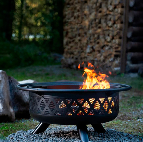 Lareira Fire Pit Portátil Externa Jardim Desmontável Redonda