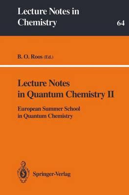 Libro Lecture Notes In Quantum Chemistry Ii - Bjorn Roos