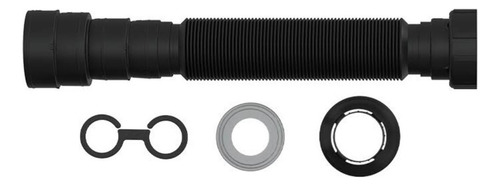 Fregadero flexible con sifón en forma de acordeón para baño, cocina, negro