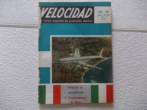 Revista Velocidad119- Portada Avion Alitalia 1960  