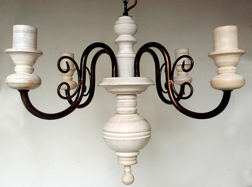 Imagem 1 de 1 de Lustre Torneado 4 Lâmpadas (cód.: L-34)