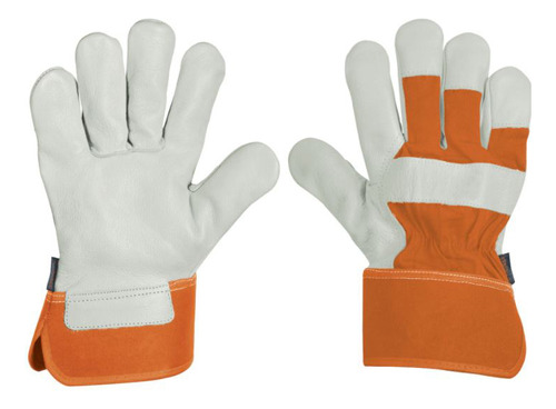 Guantes De Piel De Res Y Dorso De Loneta