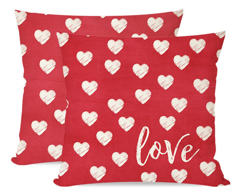 Funda De Almohada De San Valentín De 45x45 Cm Diseño Corazón