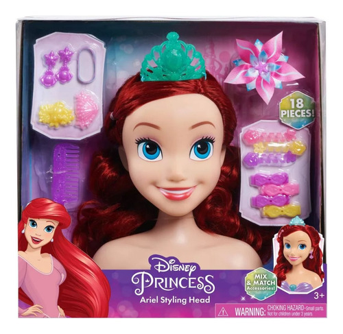 Cabeza De Peinado Y Accesorios Ariel 'la Sirenita'