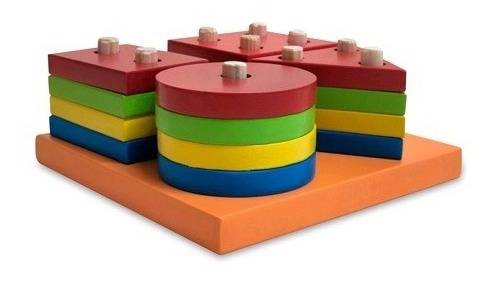 Imagem 1 de 1 de Base Com Formas Geométricas Em Madeira