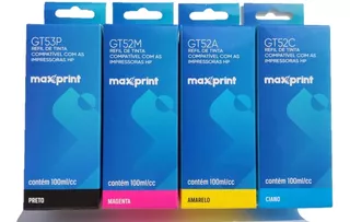Kit 4 Cores Tinta Maxprint P/ Impressora Hp Deskjet Gt 5820