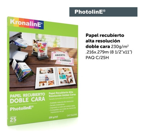 Papel Recubierto Kronaline Bj240 Mate Doble Cara Fotografico