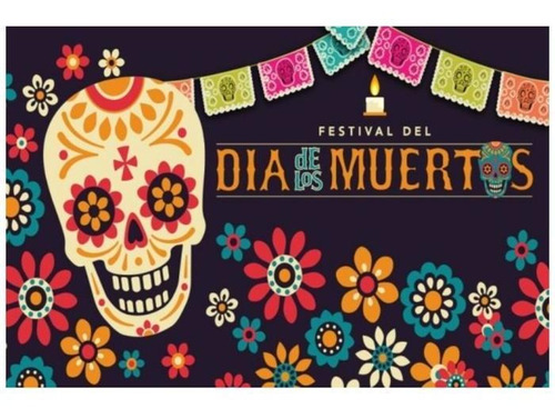 Lienzo Día De Muertos Para 1 De Nov, Mxdti-001, 221x170cm, L