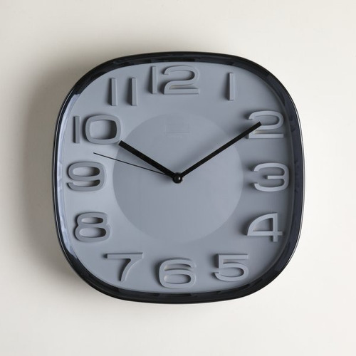 Reloj Cuadrado Brooklin Negro Y Gris De 30cm