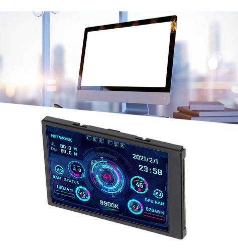 Monitor De Temperatura De Computadora Ips De 3.5 Pulgadas