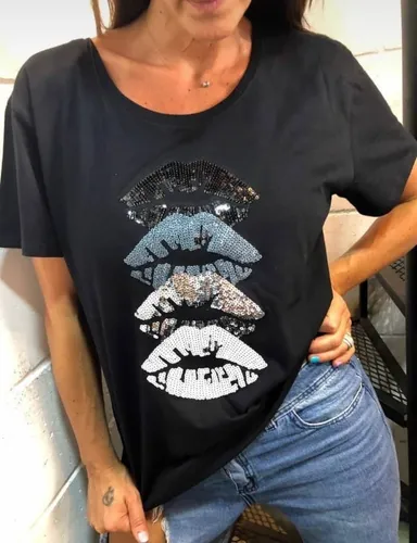 Remeras Con Besos De Lentejuelas Bordados Mujer MercadoLibre