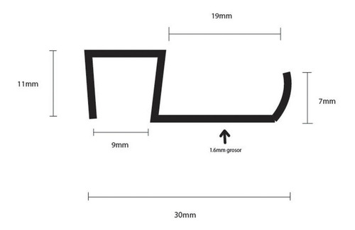 Imagen 2 de 3 de Perfil Botaguas S Pvc