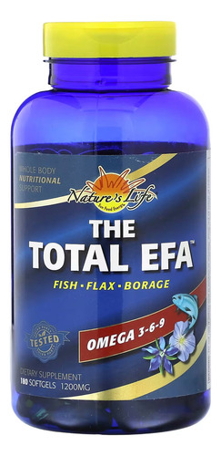 Nature's Life The Total Efa Omega-3-6-9 1200mg 180 Cáp Sabor Sin Sabor