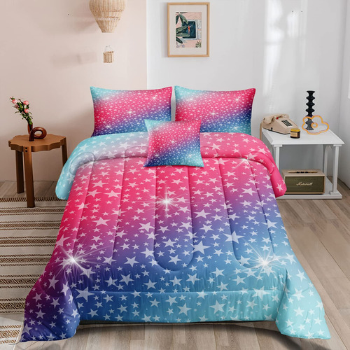 Rowadalo 5 Piezas Juego De Ropa De Cama Con Brillo Sets Gala