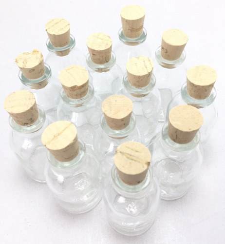 Frascos Vidrio 25 Ml Con Corcho × 10 Unidades Mini Botellas 