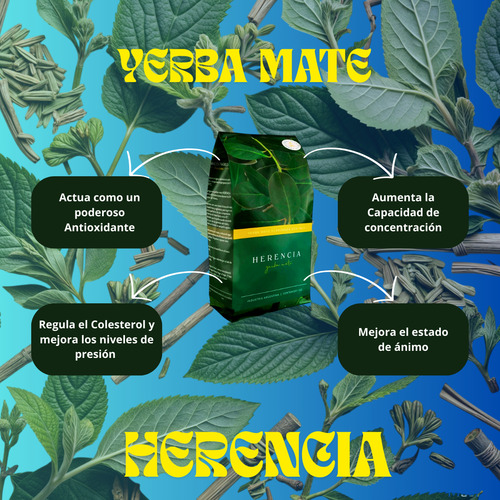 Yerba Mate Con Palo Anti Acidez Herencia Pack X 10 U
