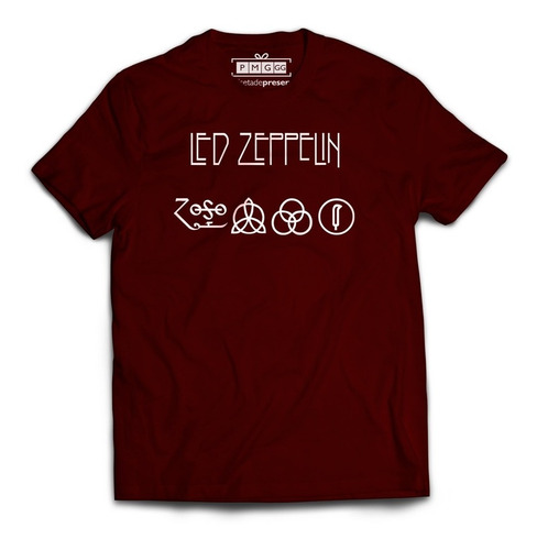 Imagem 1 de 1 de Camiseta Camisa Led Zeppelin Symbols Banda Rock Jimmy Page