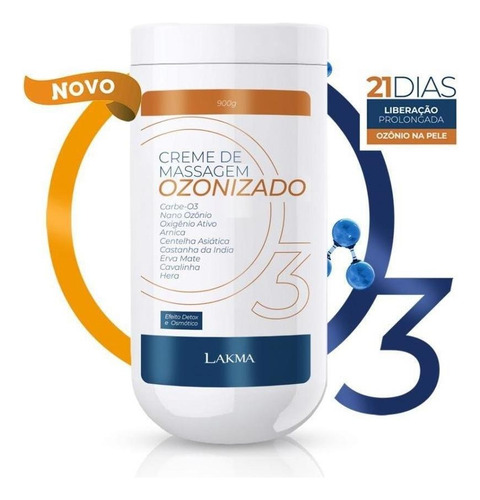 Creme De Massagem Ozonizado 900g Lakma