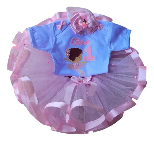 Roupa De Anivers rio Bailarina Body Tutu Bailarina Rosa