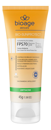 Filtro Solar Antiacne Fps70 Bioage