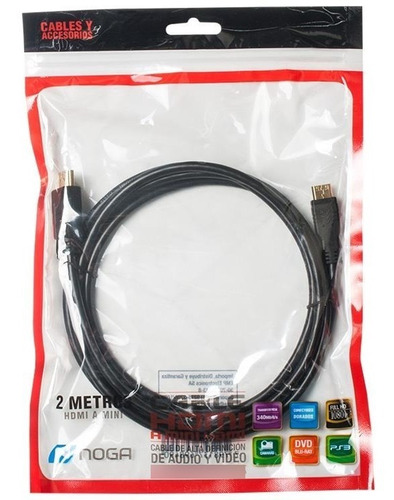 Imagen 2 de 10 de Cable Hdmi A Mini Hdmi Convertidor 2 Mts 1080p Camara Tablet